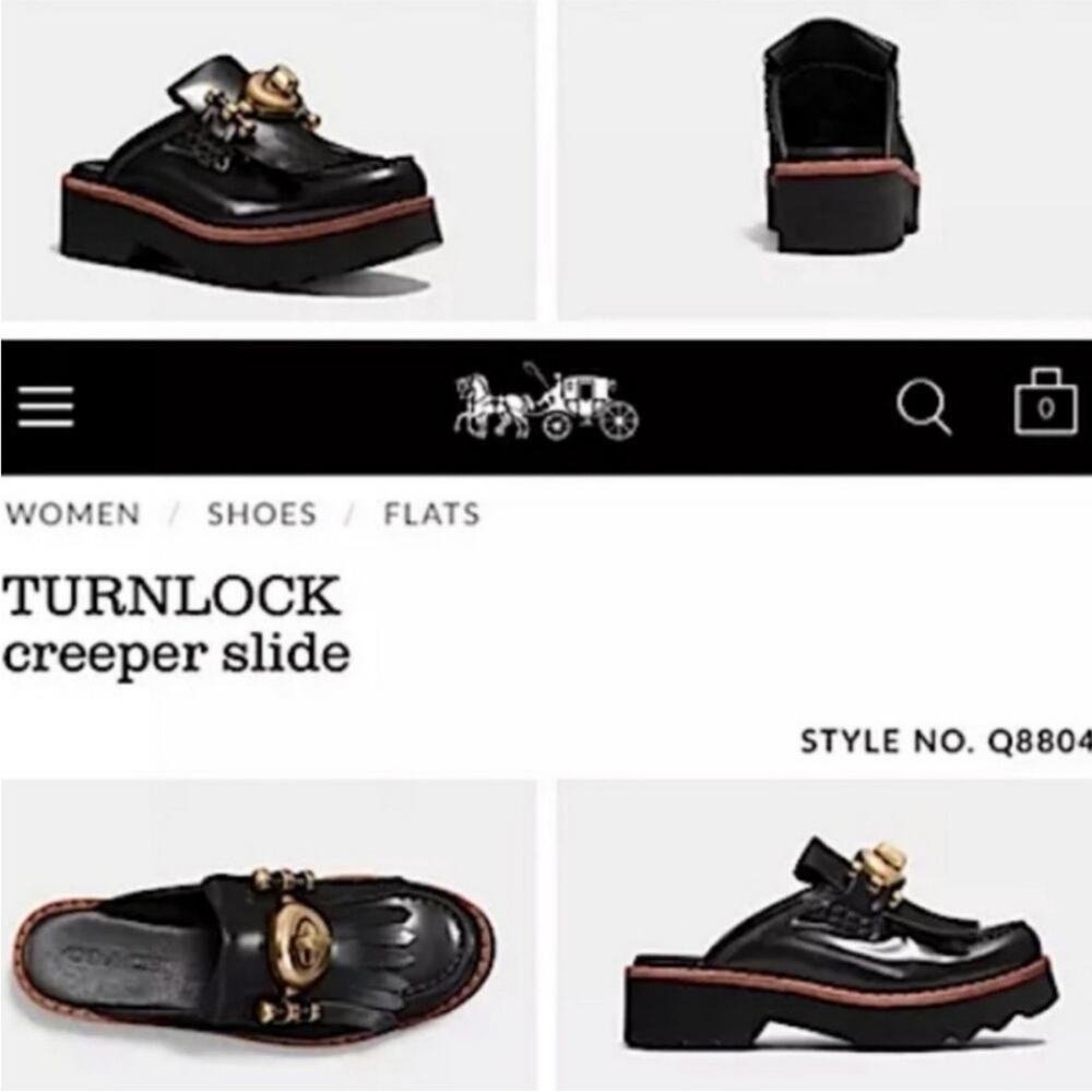 COACH 1941 Turnlock Creeper Mules Slides Shoes Size 5 turn lock - Picture 12 of 12